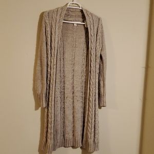 Tan/cream long cardigan sweater